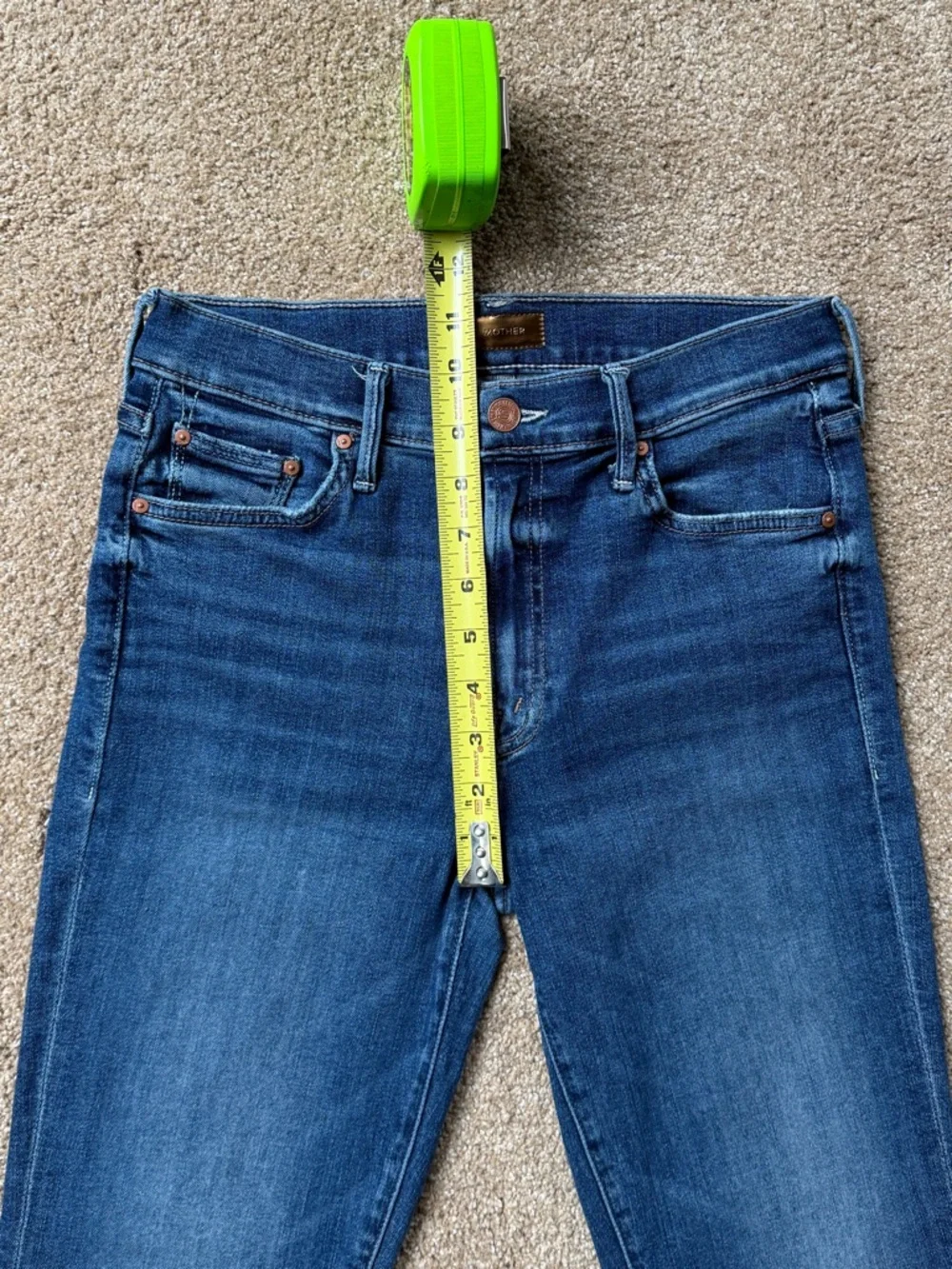 MOTHER The Outsider Ankle High Rise Jeans Blue “Walking on Coals” Size 27 - Picture 9 of 16